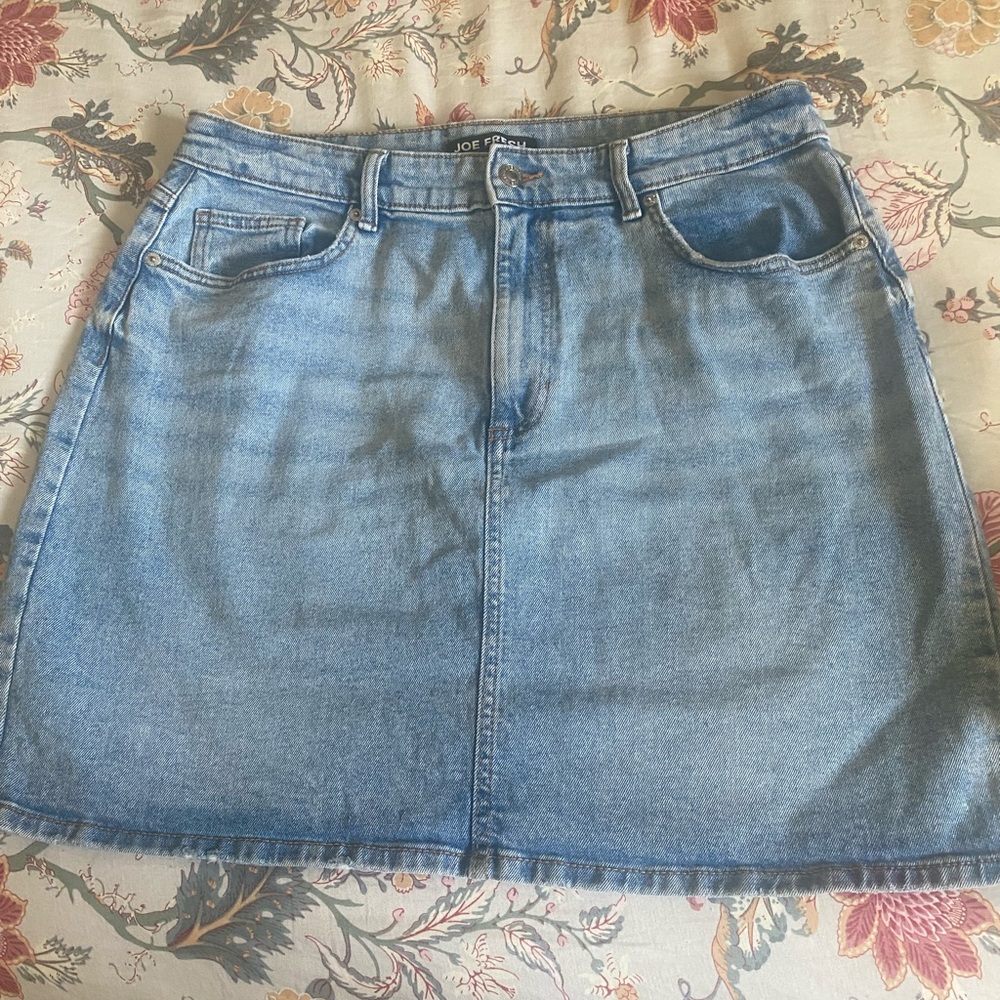 Joe Fresh Light Blue Denim A-Line Mini Skirt